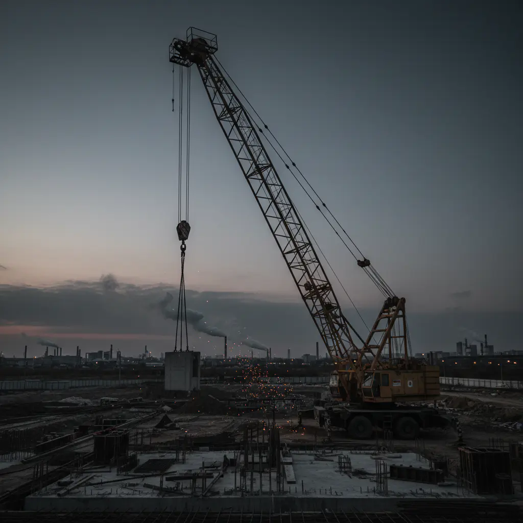 Heavy duty crane in operation