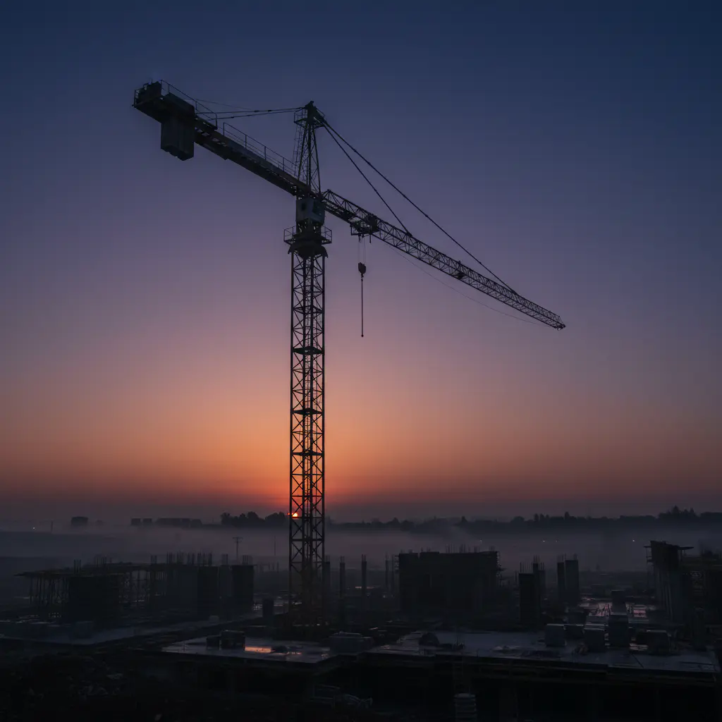 Tower crane at dawn