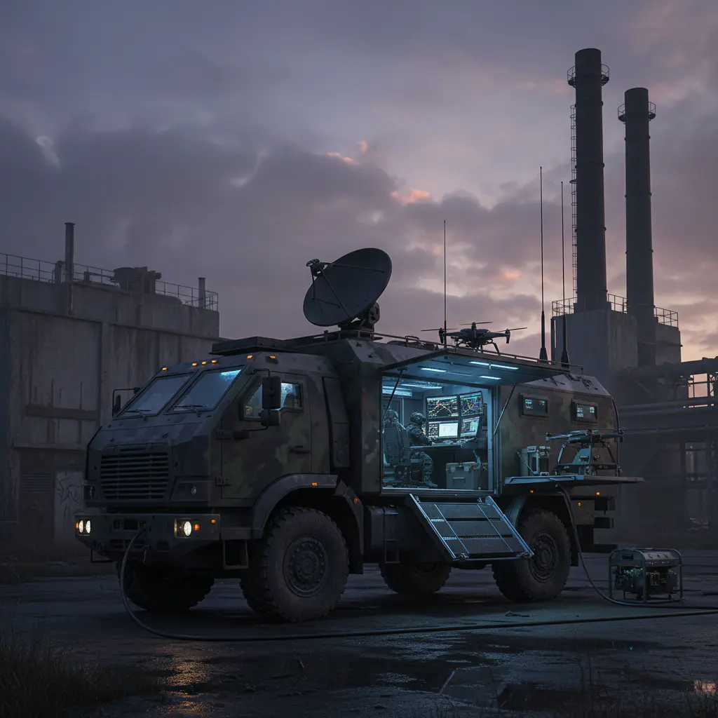 Mobile command center on site